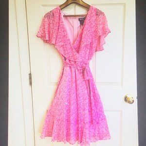 DKNY Chiffon Pink Blossom Dress, NWT